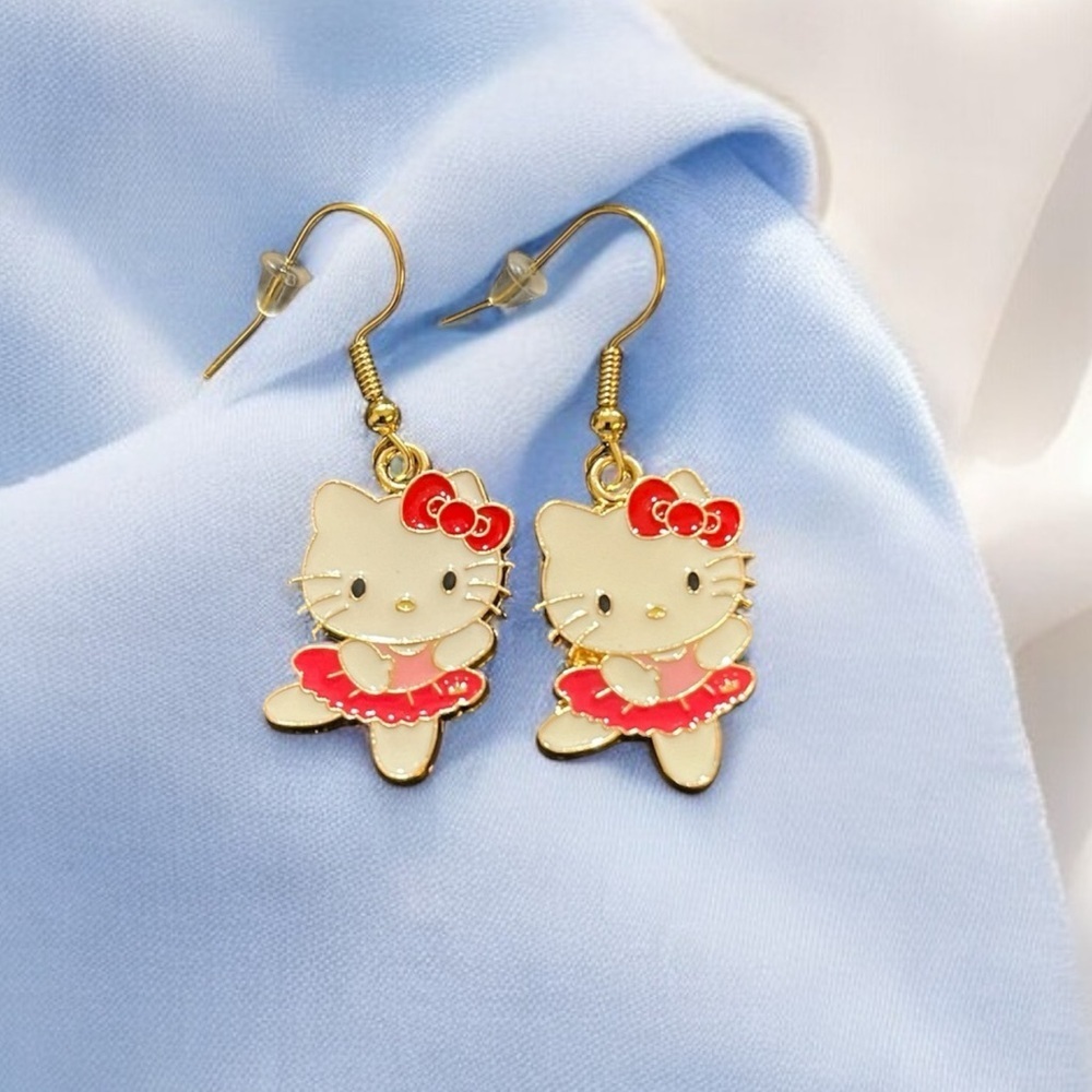 NEW HELLO KITTY Ballerina Earrings - Hypoallergenic
